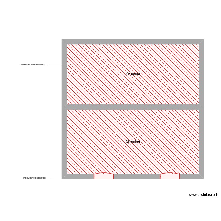EL FILALI étape 1 étage. Plan de 2 pièces et 44 m2