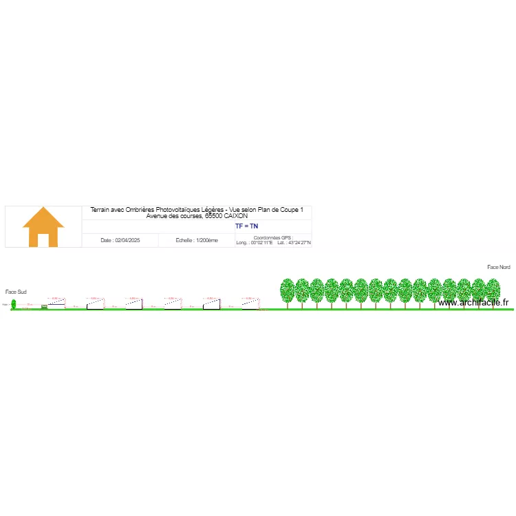Plan CAIXON en Coupe. Plan de 