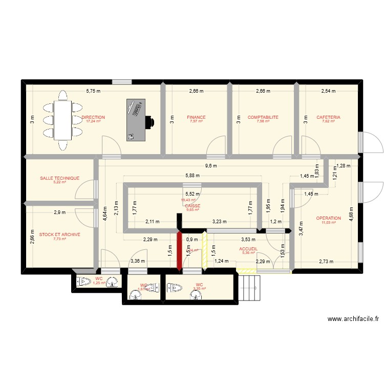 DECSA - PV - 1. Plan de 14 pièces et 107 m2