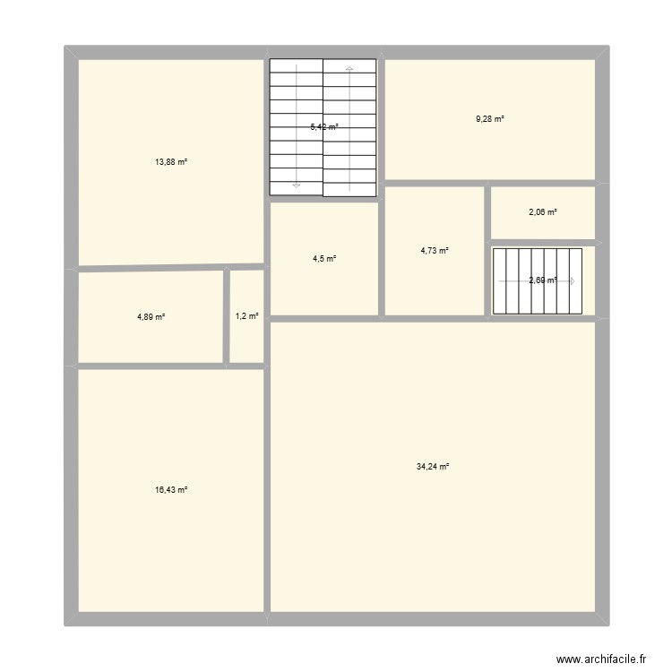 CDS - EDL - R+1. Plan de 11 pièces et 99 m2