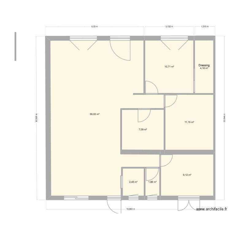 AVANT. Plan de 8 pièces et 101 m2
