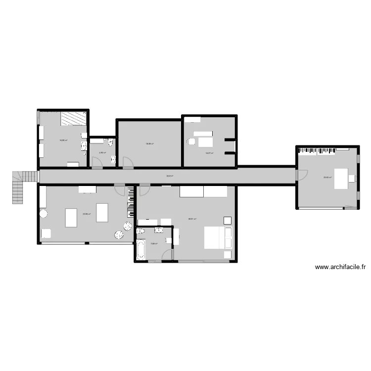 second floor. Plan de 9 et 184 m² second floor. Plan de 9 et 184 m²