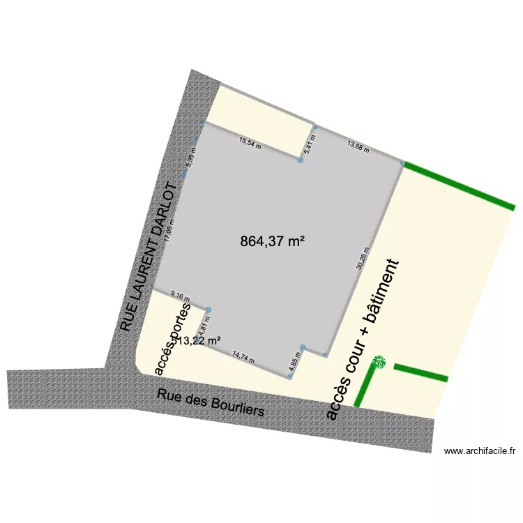 Hangar edf. Plan de 1 pièce et 864 m²