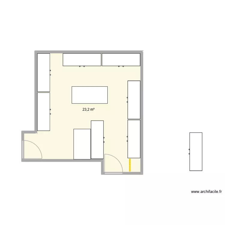 A1 test. Plan de 1 Pièce et 23 m²