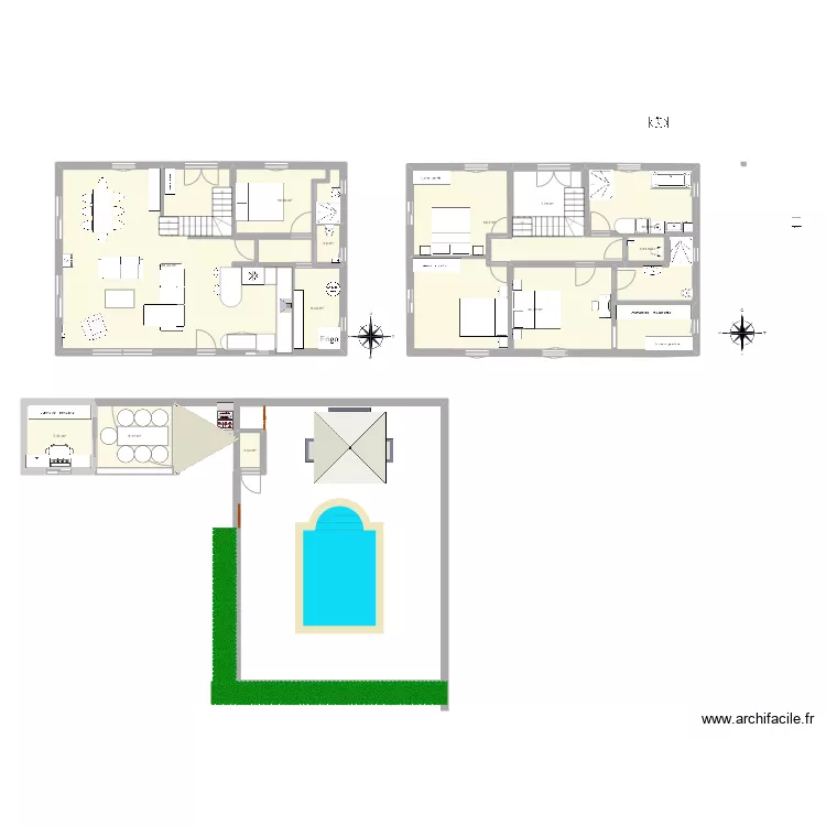 12/8 rdc 1 er etage  96m2 terrasse couverte piscine . Plan de 