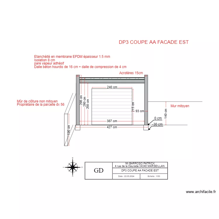 DP3 COUPE AA FACADE . Plan de DP3 COUPE AA FACADE . Plan de