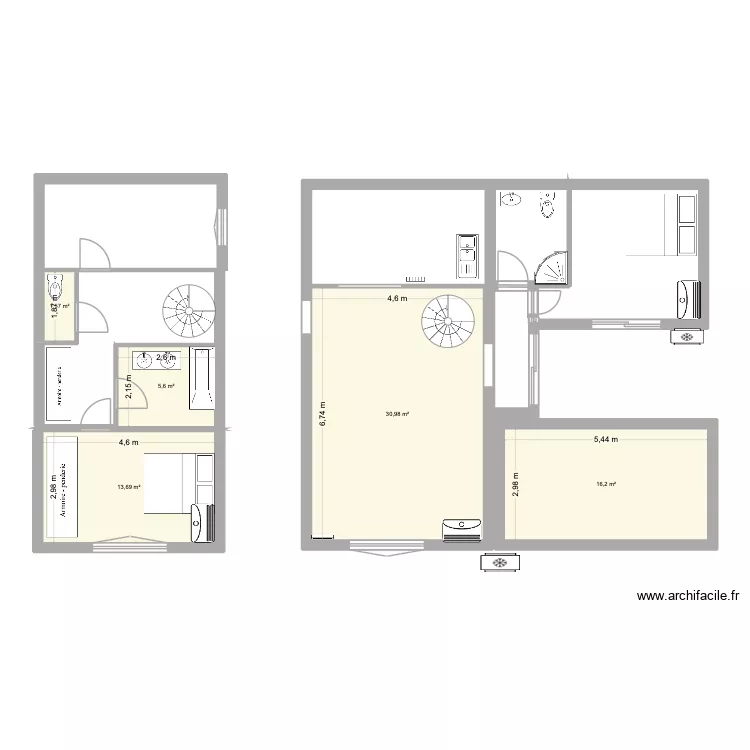 sejour. Plan de 5 et 68 m² sejour. Plan de 5 et 68 m²