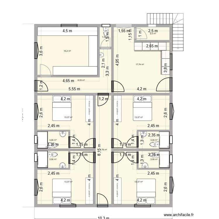 PROJET MAISON 1 V5. Plan de 14  et 122 m²