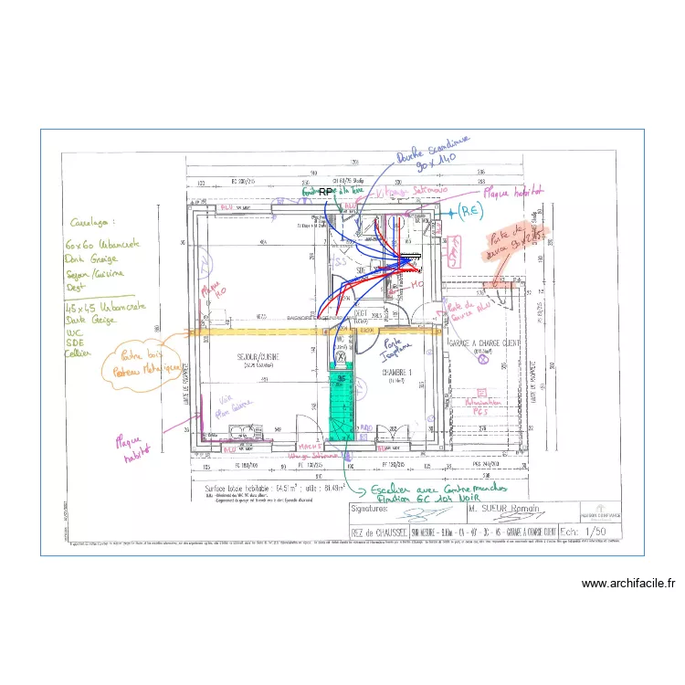 SUEUR HYDRAULIQUE. Plan de 