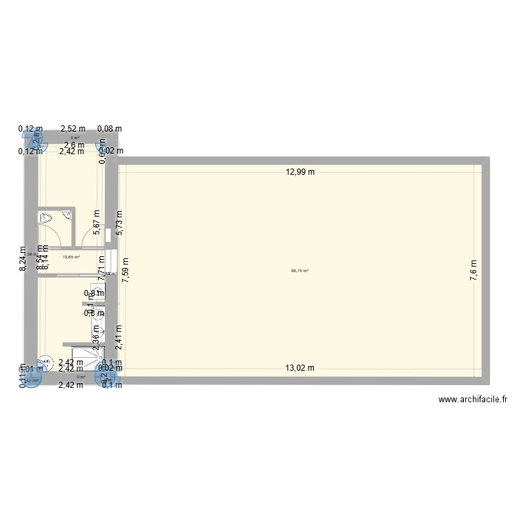 MAISON 290325 17H. Plan de 6 pièces et 119 m2