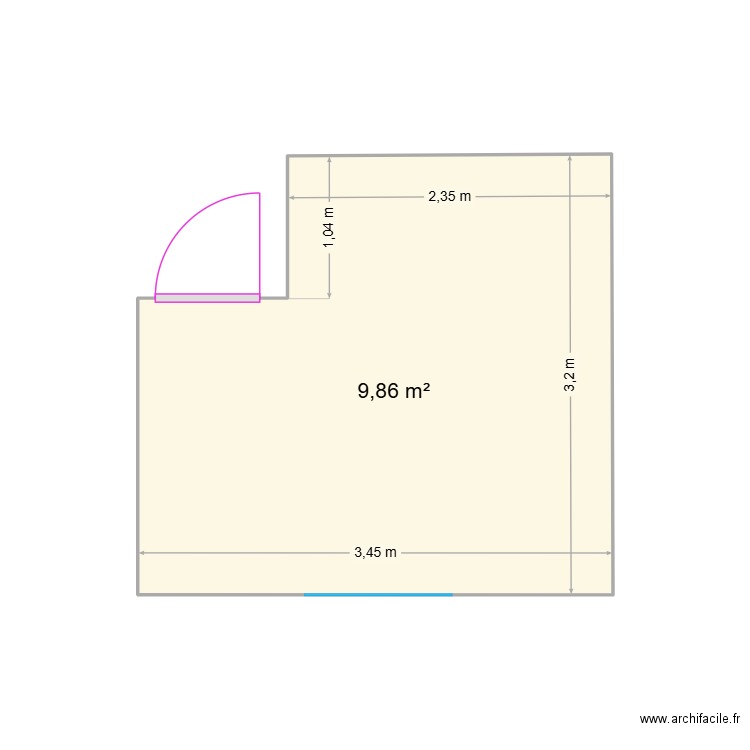 Chambre Hope. Plan de 1 pièce et 10 m2