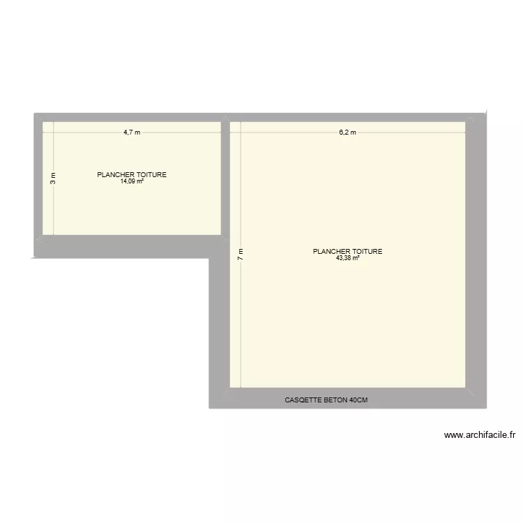 PLANCHER TOITURE. Plan de 3 et 64 m² PLANCHER TOITURE. Plan de 3 et 64 m²