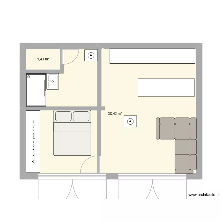 POOL HOUSE. Plan de 2  et 40 m²