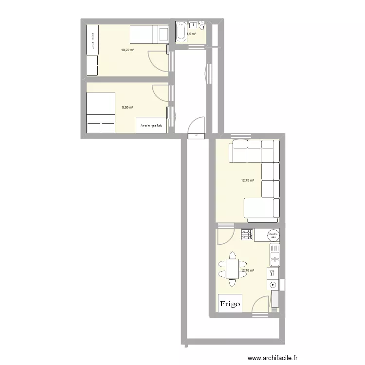 Lunel 88. Plan de 5  et 51 m²