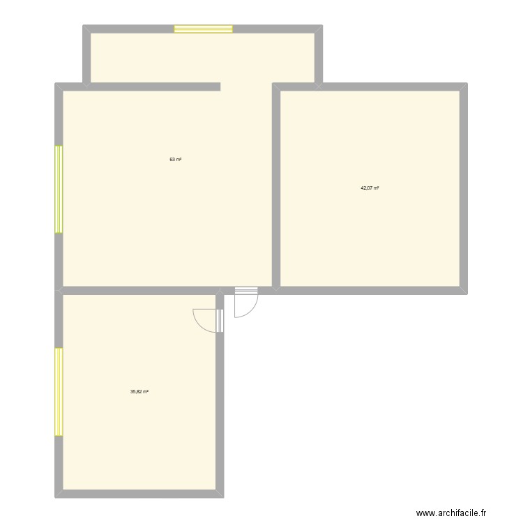 JOLIOT CURIE. Plan de 3 pièces et 141 m2
