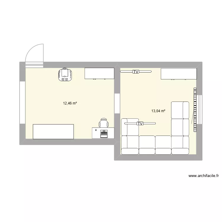 salon salle a manger. Plan de 2 et 26 m² salon salle a manger. Plan de 2 et 26 m²