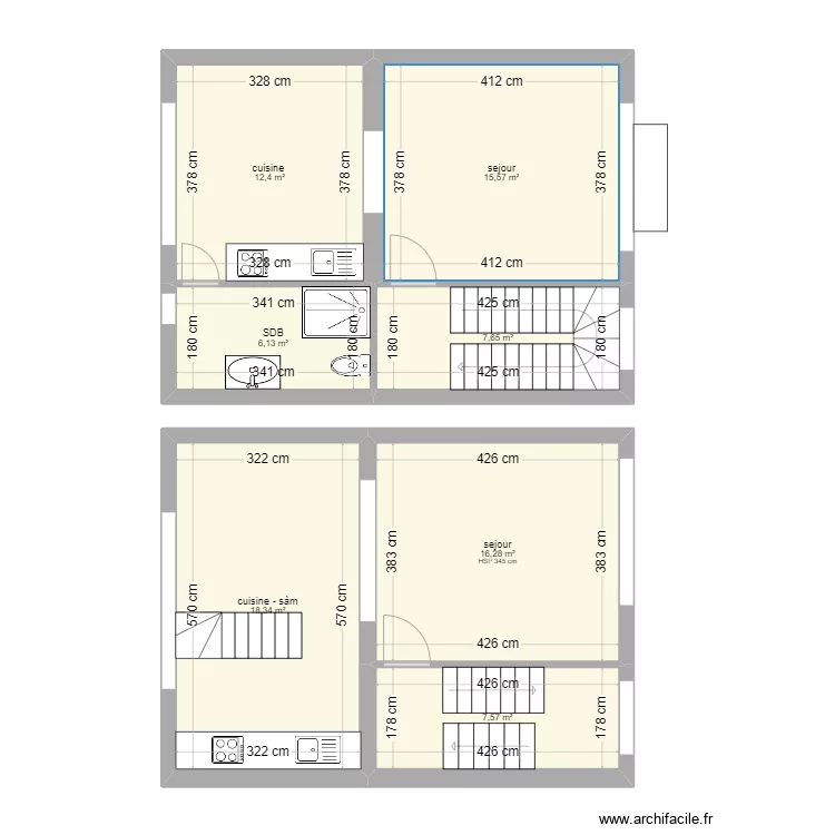 FREDERIC studio 1er etage. Plan de FREDERIC studio 1er etage. Plan de