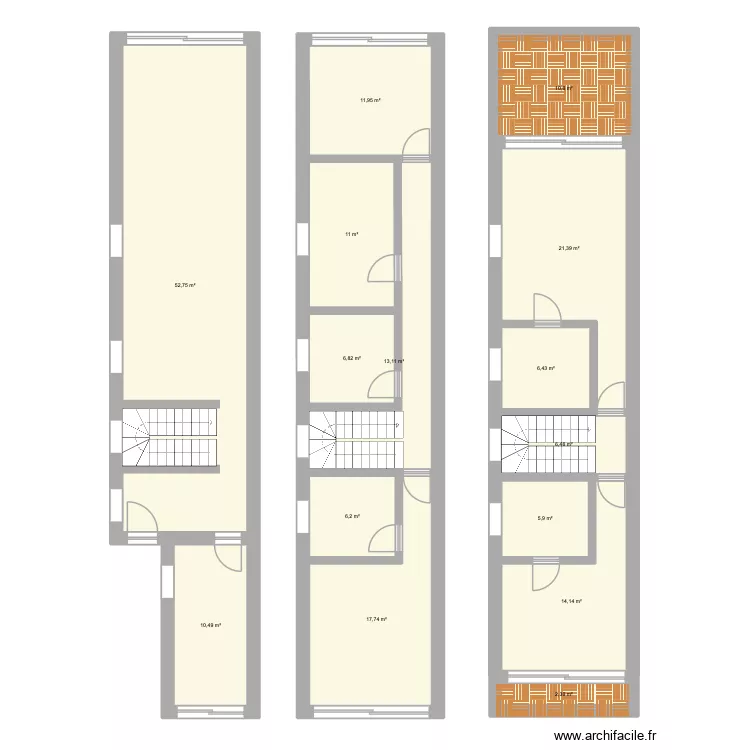 maison 6. Plan de 15  et 197 m²