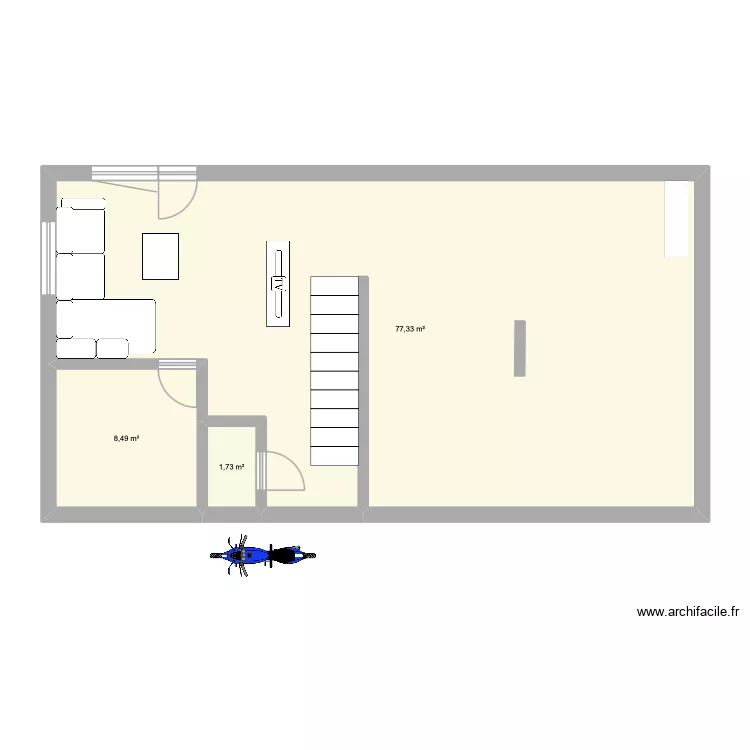 rdc. Plan de 3 pièces et 88 m² rdc. Plan de 3 pièces et 88 m²