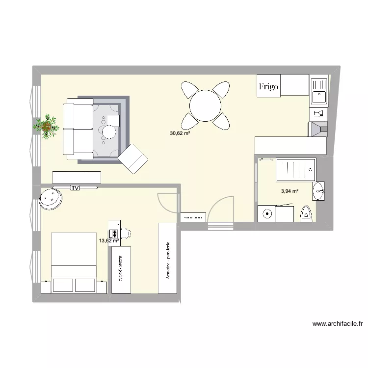 Cours JU. Plan de 3  et 48 m²