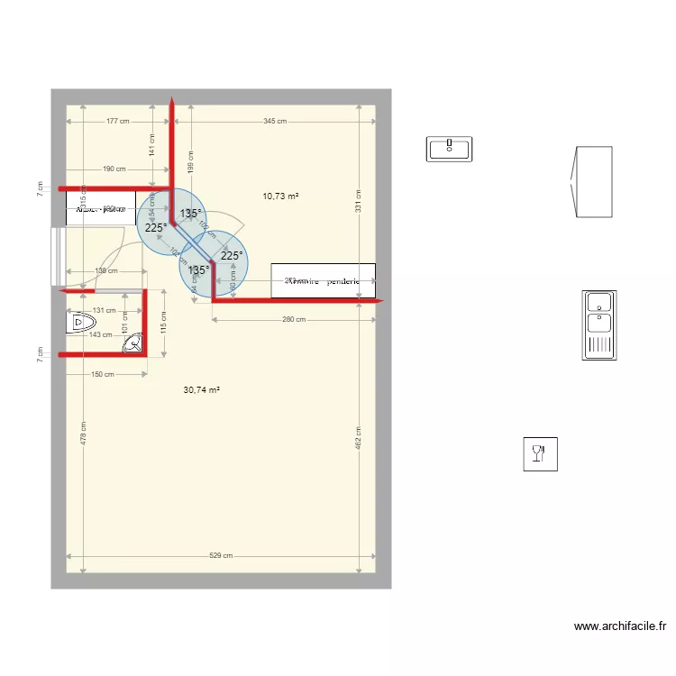 loc marmande 1. Plan de 2  et 41 m²