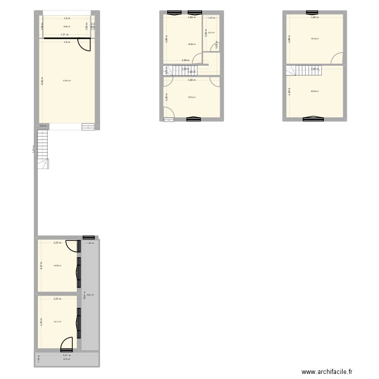 Poincaré étage. Plan de 11 pièces et 170 m2