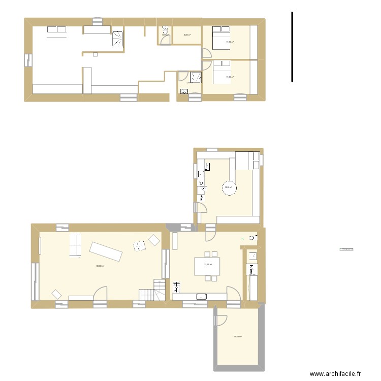 plan 1. Plan de 10 pièces et 166 m2
