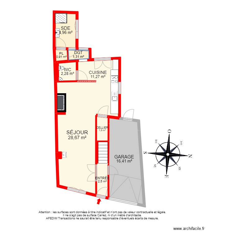BI 22867 -. Plan de 23 pièces et 128 m2