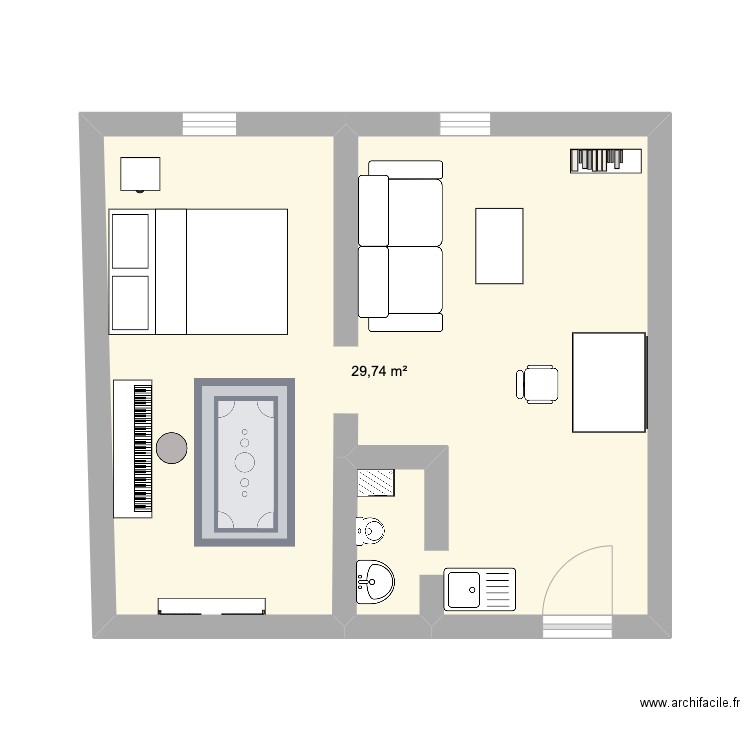 maison juliette. Plan de 1 pièce et 30 m2