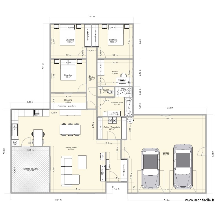 Maison v5. Plan de 12 pièces et 179 m2