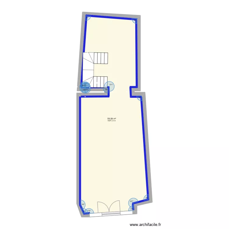body industrie plan de doublage 2D 2. Plan de 1  et 60 m²