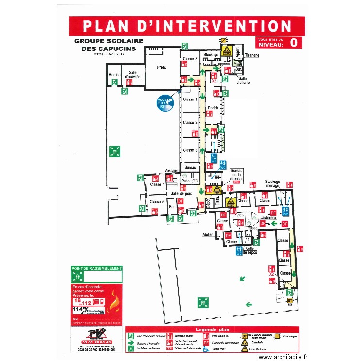 plan d intervention maternelle capucins. Plan de 0 pièce et 0 m2
