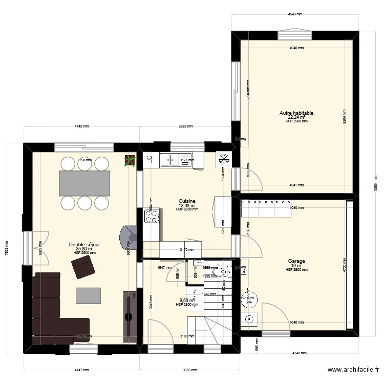plan maison projet. Plan de 9 pièces et 155 m2