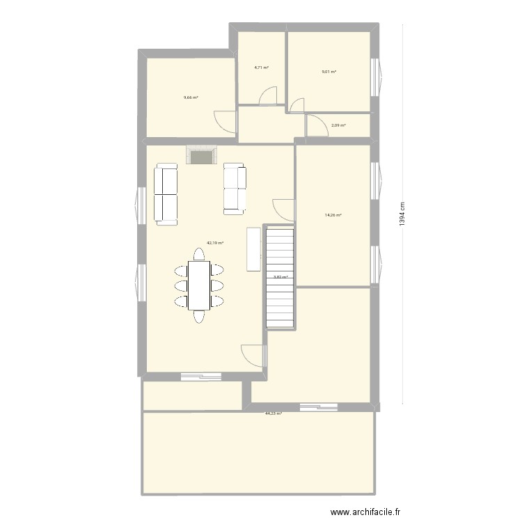 R+1 arlette projet  2. Plan de 8 pièces et 130 m2