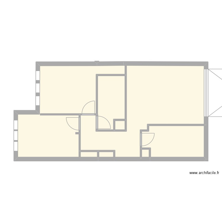 Plan. Plan de 5 pièces et 61 m2