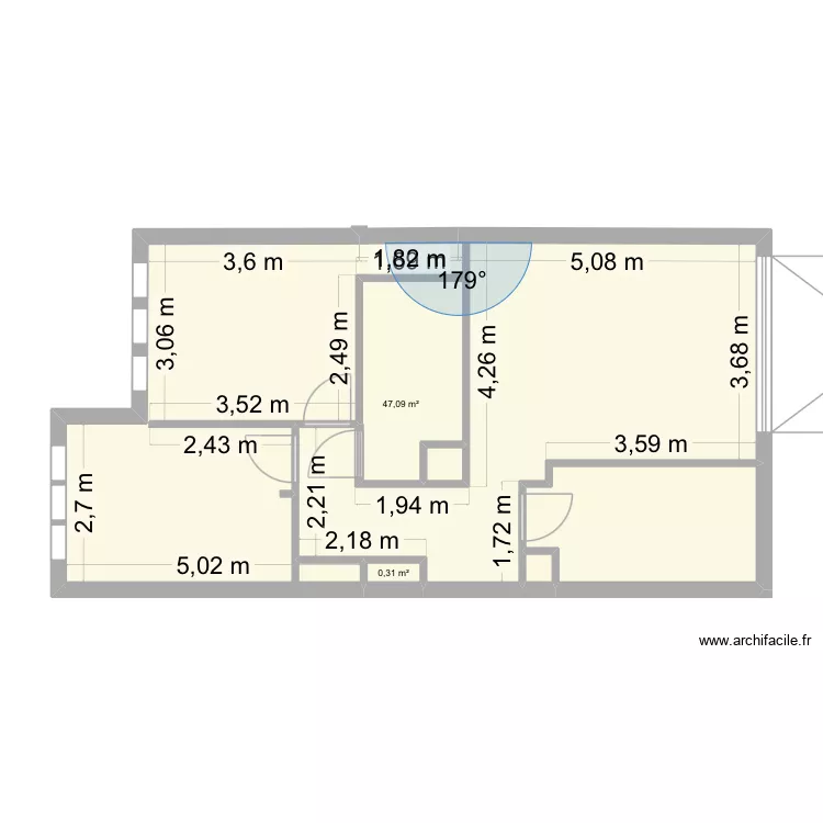 Plan. Plan de 6  et 61 m²