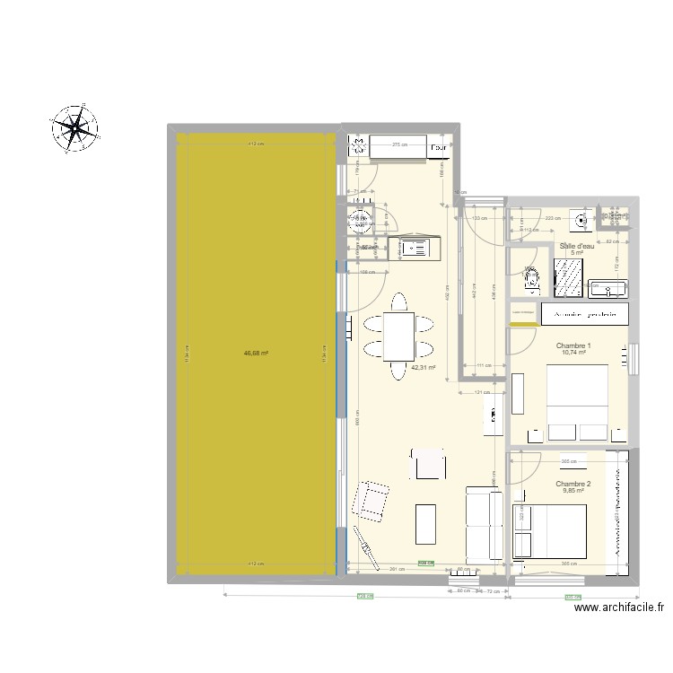 Appartement atyque. Plan de 0 pièce et 0 m2