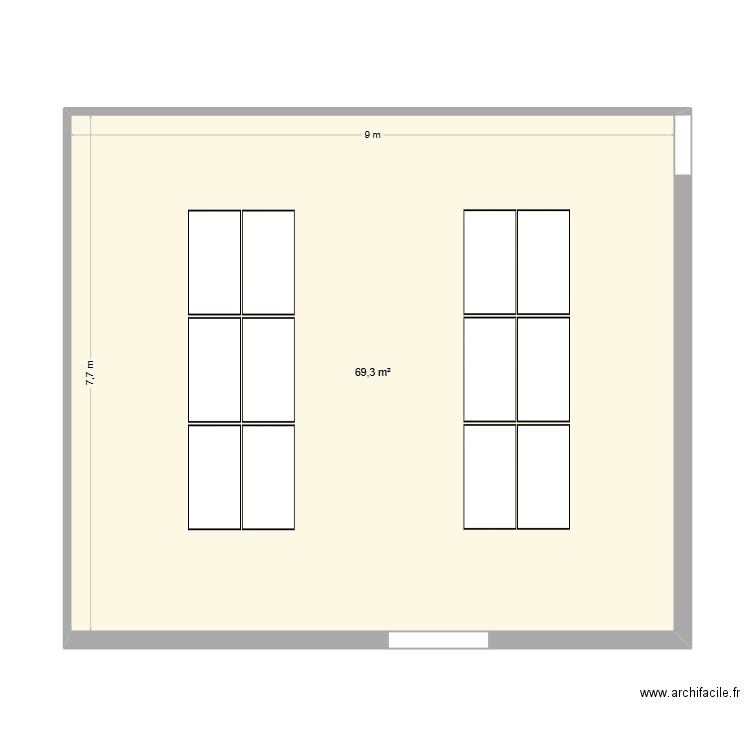 ZI Seloncourt. Plan de 1 pièce et 69 m2