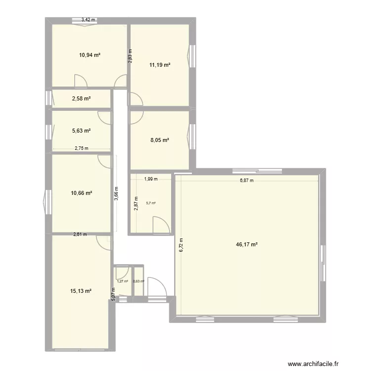 mss. Plan de 11  et 118 m²