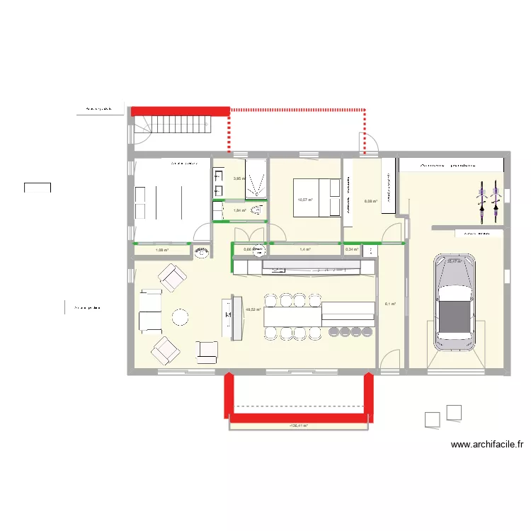 maison avec ilot bar. Plan de maison avec ilot bar. Plan de