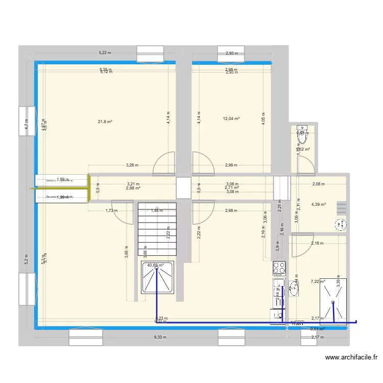 pierrot 1&deg; &eacute;tage projet. Plan de 