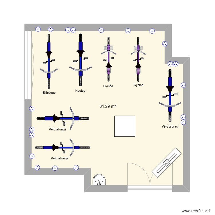 Salle 4. Plan de 1 pièce et 31 m2