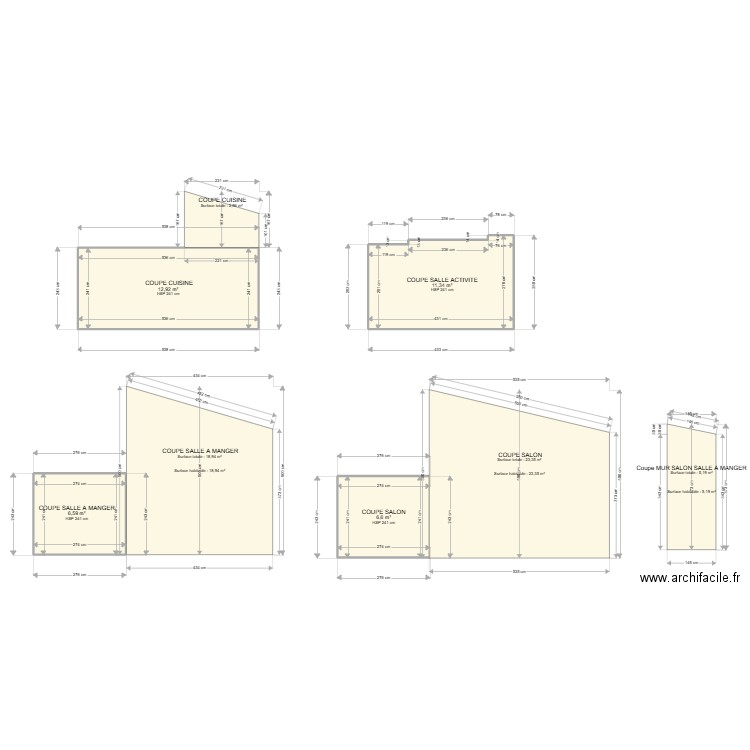 CHEBELIN. Plan de 4 pièces et 37 m2