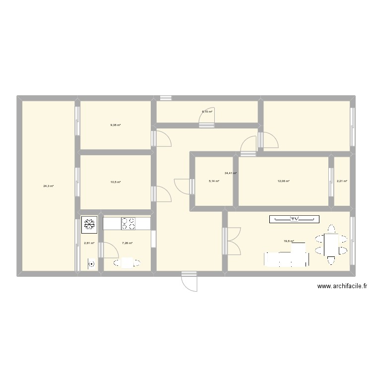 Miya's house. Plan de 11 pièces et 134 m2