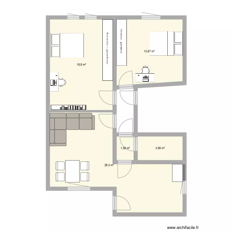FRANCOIS 4. Plan de 5 et 64 m² FRANCOIS 4. Plan de 5 et 64 m²