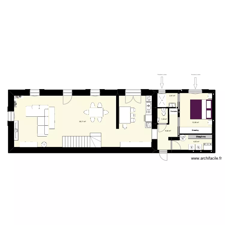 Balansun RDC.2. Plan de 8  et 174 m²