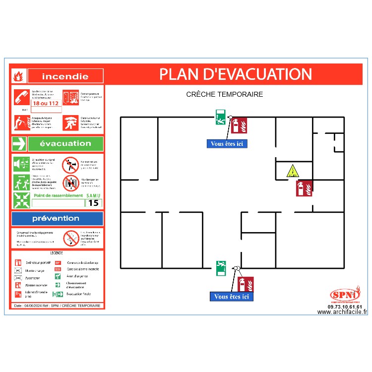 CRÈCHE TEMPORAIRE MOUSTIERS EVAC. Plan de 1 pièce et 103 m2