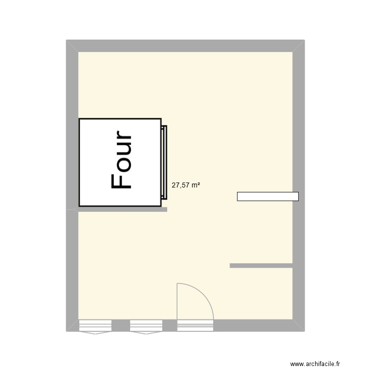dsq. Plan de 1 pièce et 28 m2