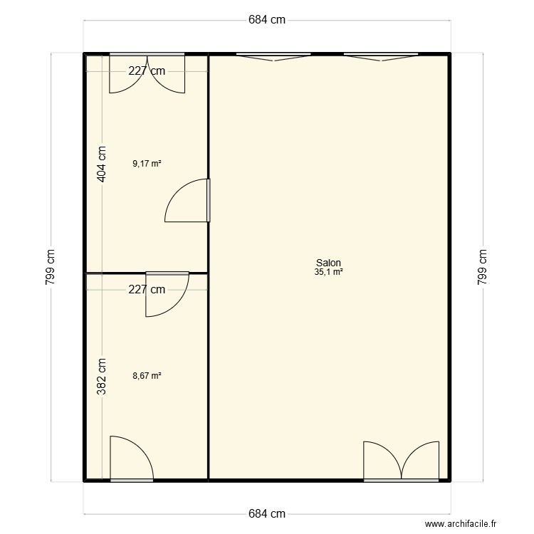 RDC SALON CUISINE. Plan de 0 pièce et 0 m2