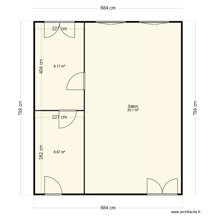 RDC SALON CUISINE. Plan de 